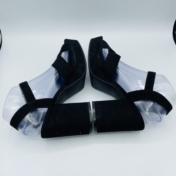 Divided H&M Shoes Womens Size 8 Black Heels Sandals Ankle Strap Buckle Strappy - Picture 13 of 13